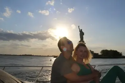 Sunset cruise on New York harbour