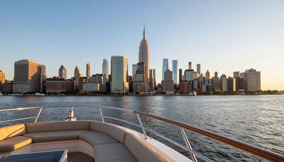 NYC skyline views from a yacht